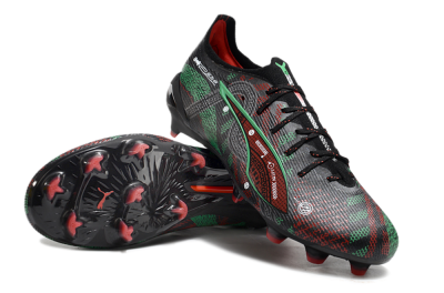 Puma Ultra Ultimate FG Low-Tops Football Boots - Black/Red/Green