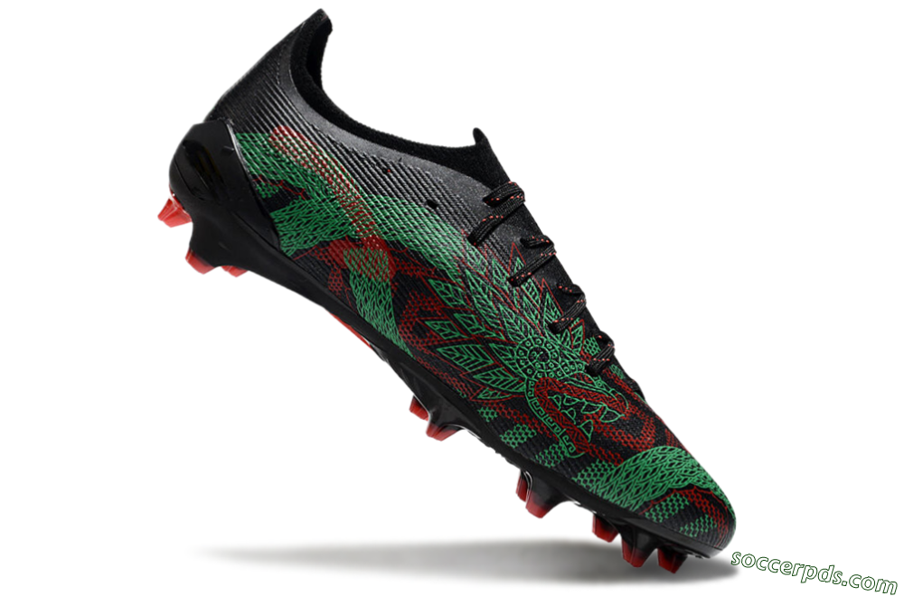 Puma Ultra Ultimate FG Low-Tops Football Boots - Black/Red/Green 4