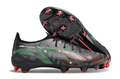 Puma Ultra Ultimate FG Low-Tops Football Boots - Black/Red/Green