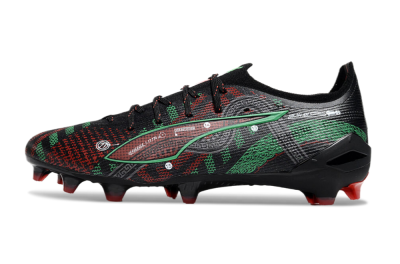 Puma Ultra Ultimate FG Low-Tops Football Boots - Black/Red/Green