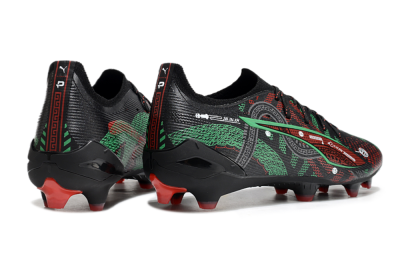 Puma Ultra Ultimate FG Low-Tops Football Boots - Black/Red/Green