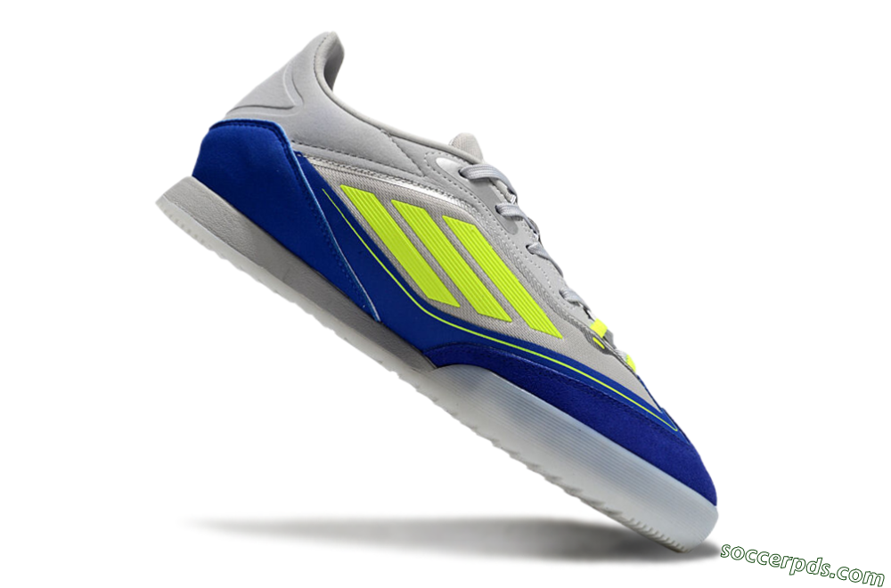 Messi x Adidas F50 Elite IC Low-Tops Football Shoes - Grey//Yellow/Blue 4