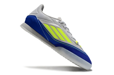 Messi x Adidas F50 Elite IC Low-Tops Football Shoes - Grey//Yellow/Blue