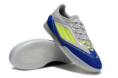 Messi x Adidas F50 Elite IC Low-Tops Football Shoes - Grey//Yellow/Blue