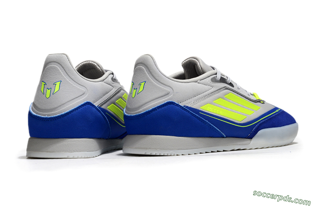 Messi x Adidas F50 Elite IC Low-Tops Football Shoes - Grey//Yellow/Blue 6