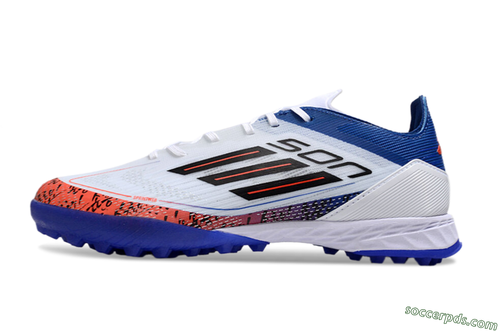 Adidas F50 Pro TF Low-Tops Football Shoes - White/Red/Blue 2