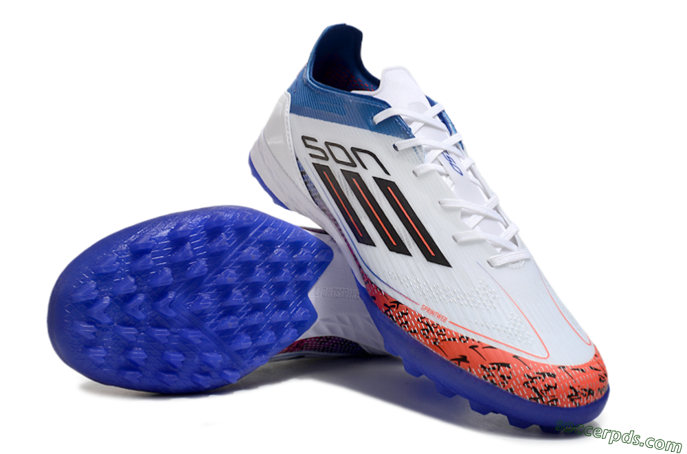 Adidas F50 Pro TF Low-Tops Football Shoes - White/Red/Blue 3