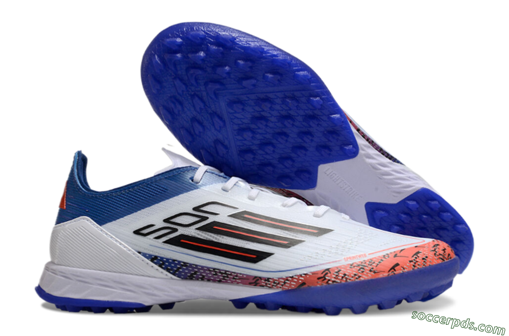 Adidas F50 Pro TF Low-Tops Football Shoes - White/Red/Blue 1