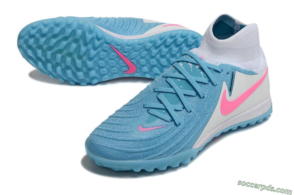 Nike Phantom Luna Elite TF High-Tops Football Shoes - Blue/White/Pink 3