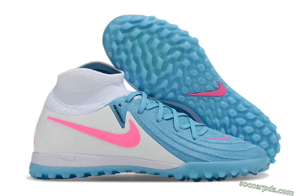 Nike Phantom Luna Elite TF High-Tops Football Shoes - Blue/White/Pink 1