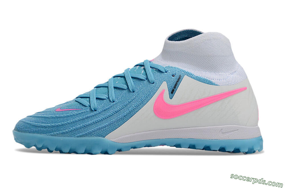Nike Phantom Luna Elite TF High-Tops Football Shoes - Blue/White/Pink 2