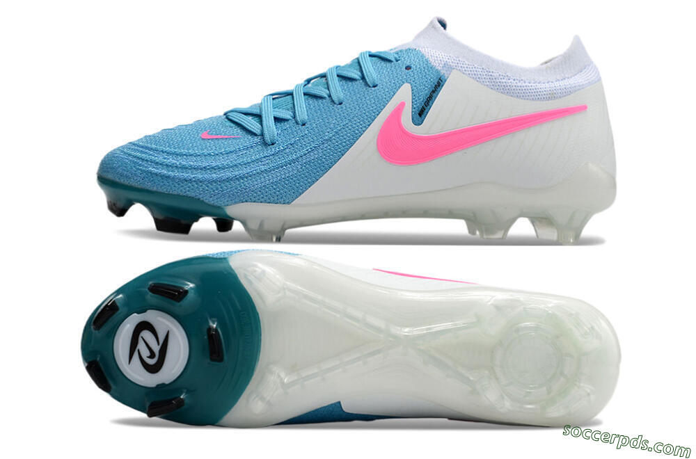 Nike Phantom Luna Elite FG Low-Tops Football Boots - Blue/White/Pink 0