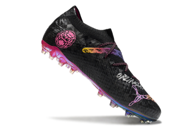 Puma Future Ultimate MG Low-Tops Football Boots - Black/Pink/Yellow