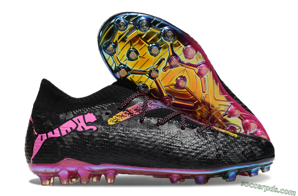 Puma Future Ultimate MG Low-Tops Football Boots - Black/Pink/Yellow 1