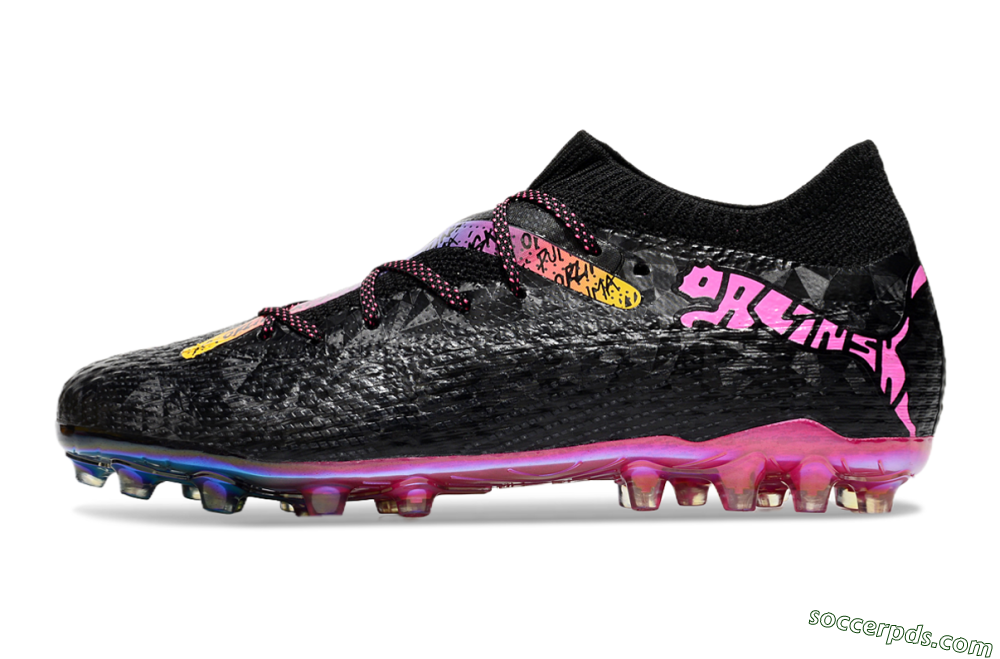 Puma Future Ultimate MG Low-Tops Football Boots - Black/Pink/Yellow 2