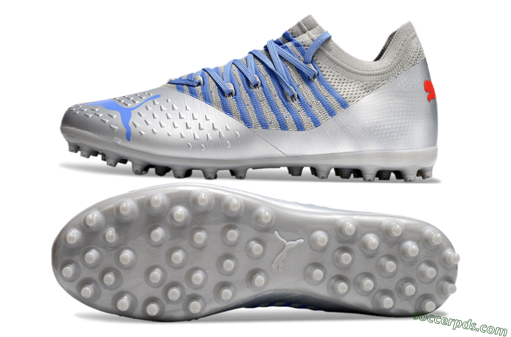 Puma Future Ultimate MG Low-Tops Football Boots - Silver/Blue/Red 0