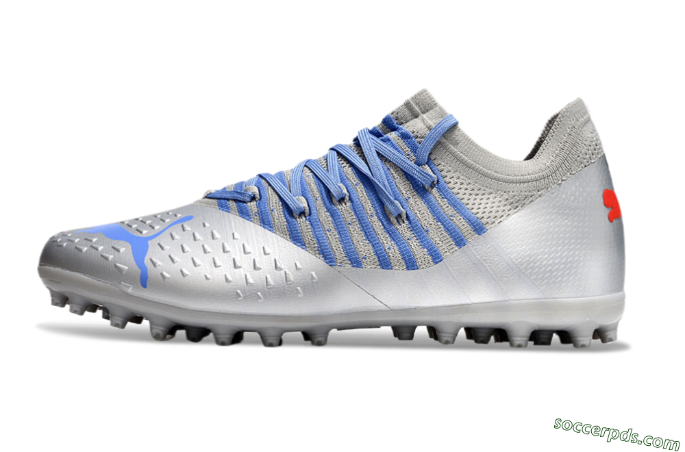 Puma Future Ultimate MG Low-Tops Football Boots - Silver/Blue/Red 2