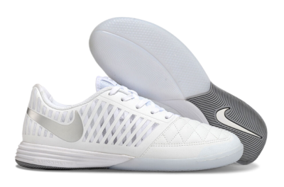 Nike Lunar Gato 2 IC Low-Tops Football Shoes - White/Silver