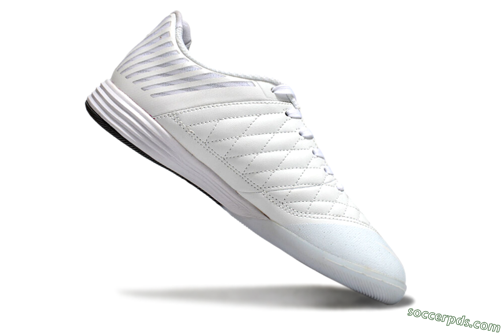 Nike Lunar Gato 2 IC Low-Tops Football Shoes - White/Silver 4