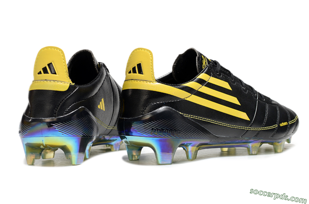 Adidas F50 Adizero Elite FG Low-Tops Football Boots - Black/Yellow/Gold 6