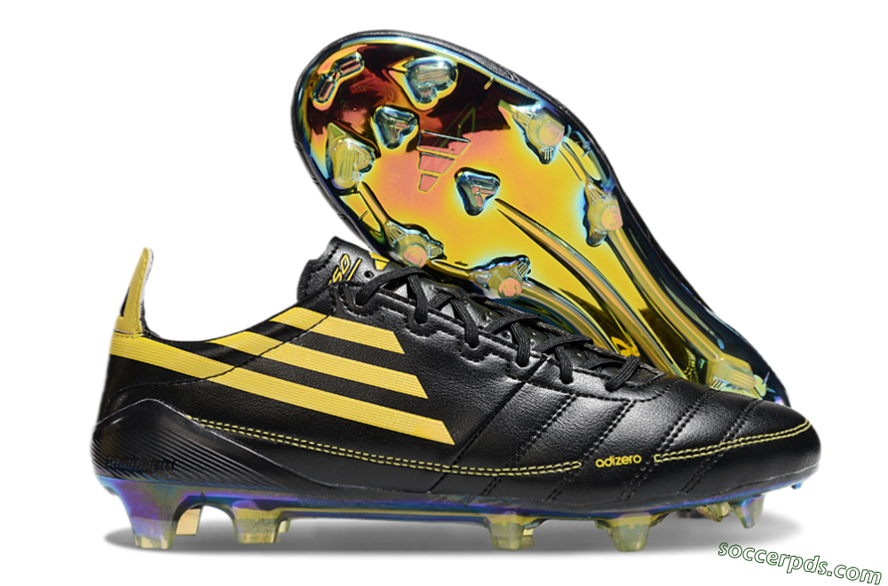 Adidas F50 Adizero Elite FG Low-Tops Football Boots - Black/Yellow/Gold 1