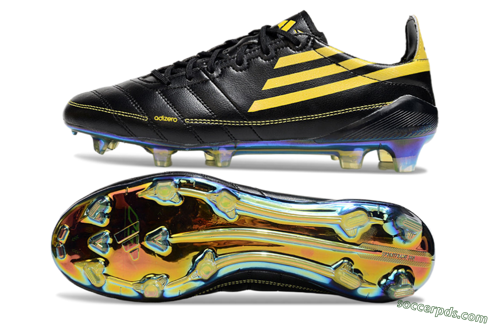 Adidas F50 Adizero Elite FG Low-Tops Football Boots - Black/Yellow/Gold 0