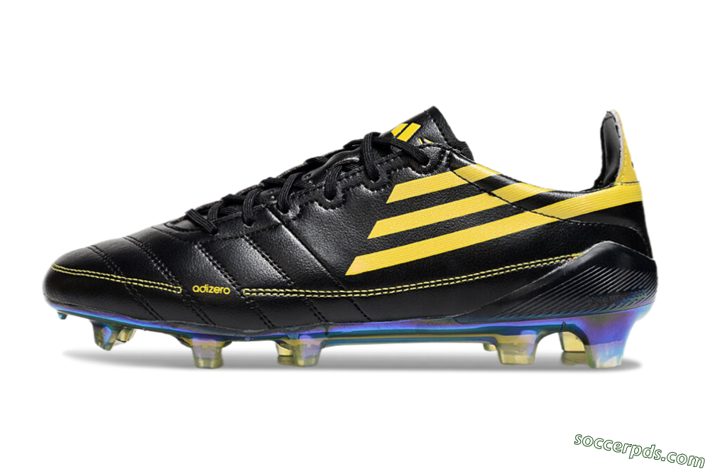 Adidas F50 Adizero Elite FG Low-Tops Football Boots - Black/Yellow/Gold 2