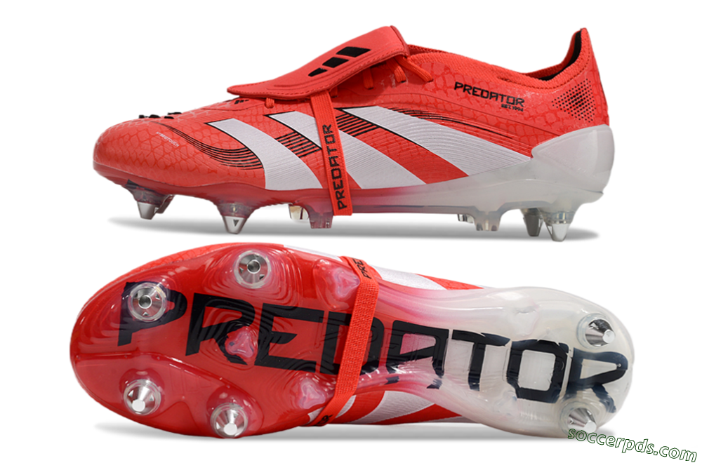 Adidas Predator 25 Elite Foldover Tongue SG Low-Tops Football Boots - Red/White/Black 0