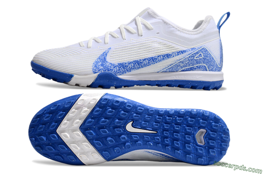 Nike Air Zoom Mercurial Vapor 16 Pro TF Low-Tops Football Shoes - White/Blue 0