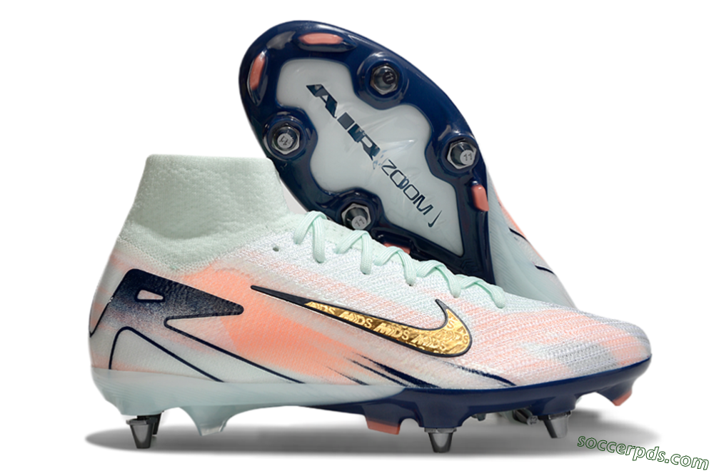 Nike Air Zoom Mercurial Superfly 10 Elite SG High-Tops Football Boots - Jade/Gold/Red 1