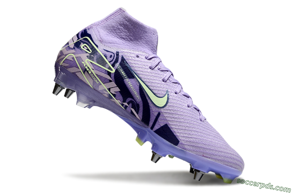 Nike Air Zoom Mercurial Superfly 10 Elite SG High-Tops Football Boots - Purple/Yellow/Blue 4