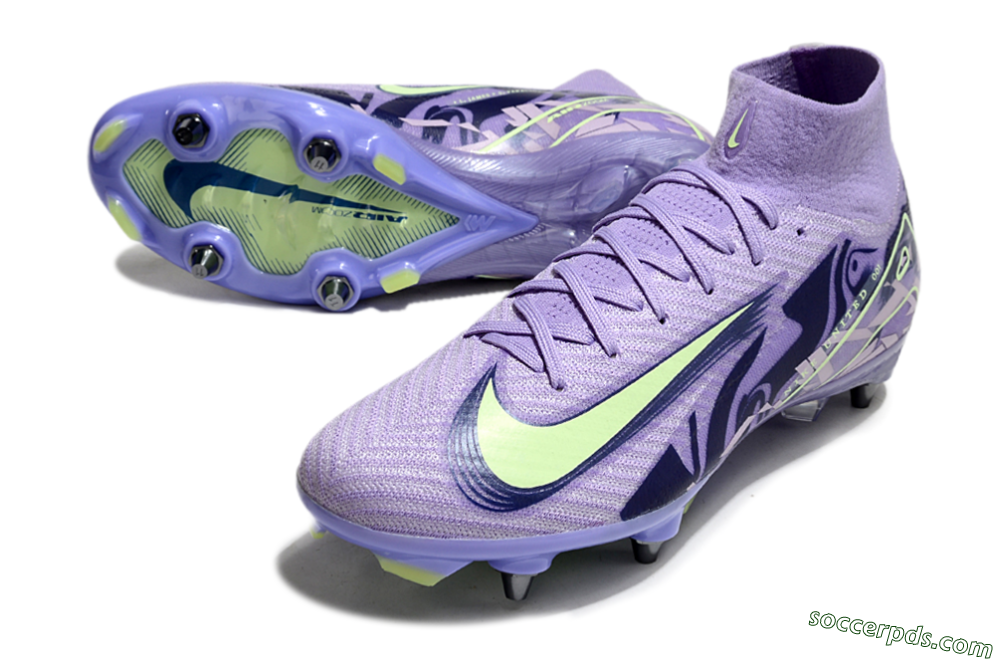 Nike Air Zoom Mercurial Superfly 10 Elite SG High-Tops Football Boots - Purple/Yellow/Blue 3