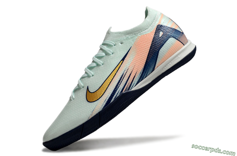 Nike Air Zoom Mercurial Vapor 16 Elite IC Low-Tops Football Shoes - Jade/Gold/Blue 5