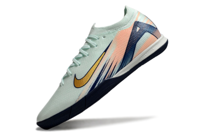 Nike Air Zoom Mercurial Vapor 16 Elite IC Low-Tops Football Shoes - Jade/Gold/Blue