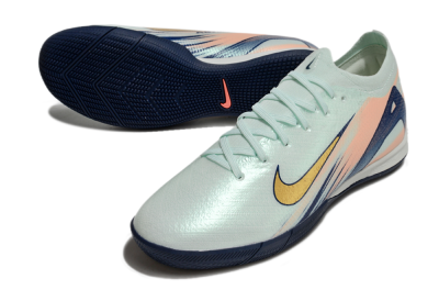 Nike Air Zoom Mercurial Vapor 16 Elite IC Low-Tops Football Shoes - Jade/Gold/Blue