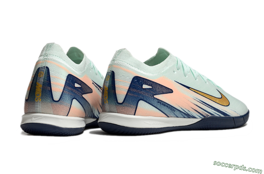 Nike Air Zoom Mercurial Vapor 16 Elite IC Low-Tops Football Shoes - Jade/Gold/Blue 6