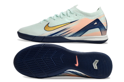 Nike Air Zoom Mercurial Vapor 16 Elite IC Low-Tops Football Shoes - Jade/Gold/Blue