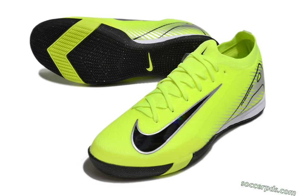 Nike Air Zoom Mercurial Vapor 16 Elite IC Low-Tops Football Shoes - Yellow/Black/Silver 3