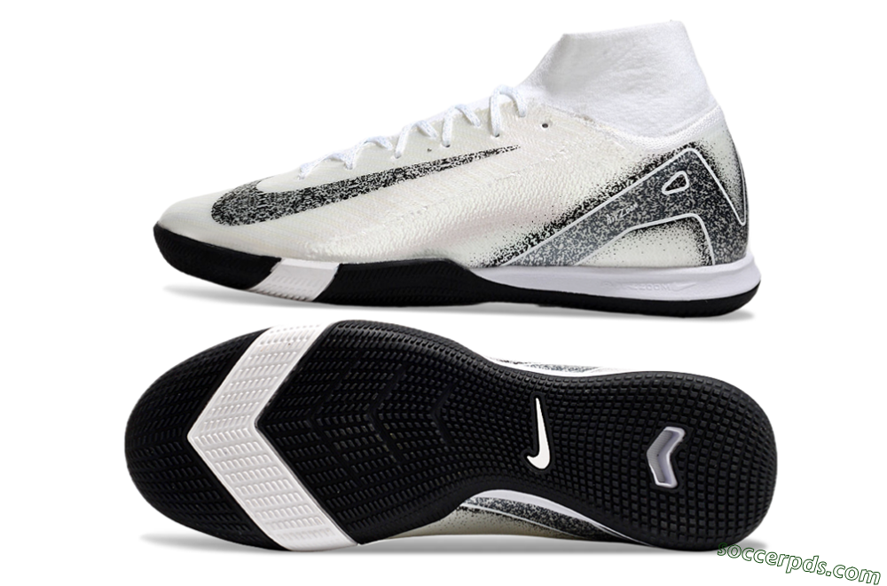 Nike Air Zoom Mercurial Superfly 10 Elite IC High-Tops Football Shoes - Beige/Black/White 0