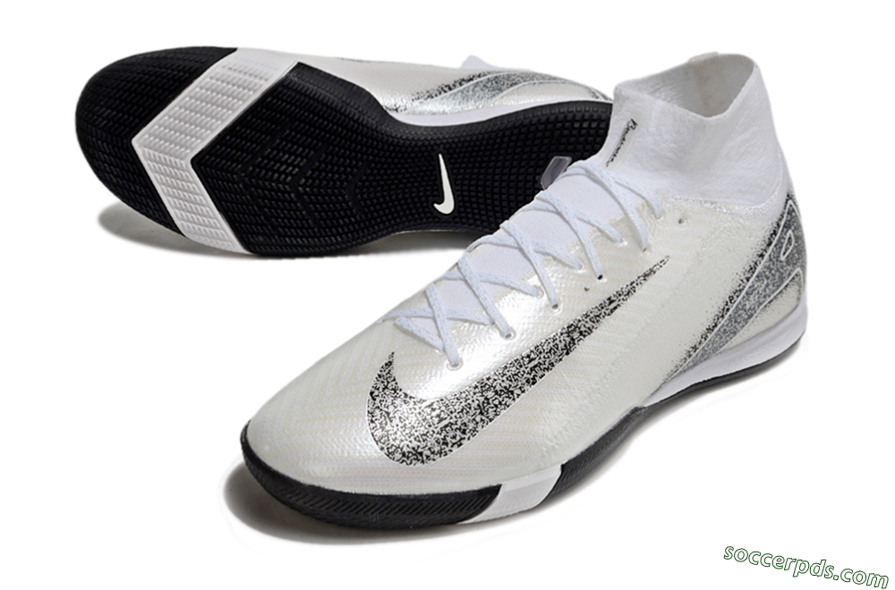 Nike Air Zoom Mercurial Superfly 10 Elite IC High-Tops Football Shoes - Beige/Black/White 3