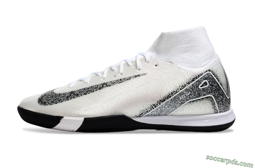 Nike Air Zoom Mercurial Superfly 10 Elite IC High-Tops Football Shoes - Beige/Black/White 2