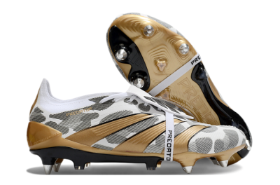 Adidas Predator Elite Foldover Tongue SG Low-Tops Football Boots - White/Black/Gold