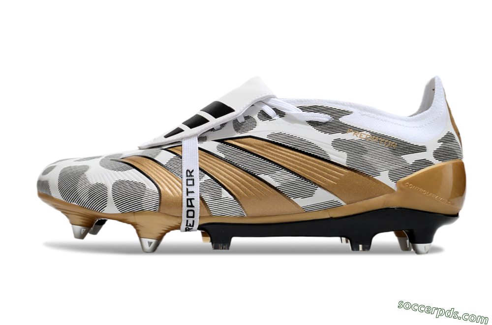 Adidas Predator Elite Foldover Tongue SG Low-Tops Football Boots - White/Black/Gold 2