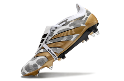 Adidas Predator Elite Foldover Tongue SG Low-Tops Football Boots - White/Black/Gold