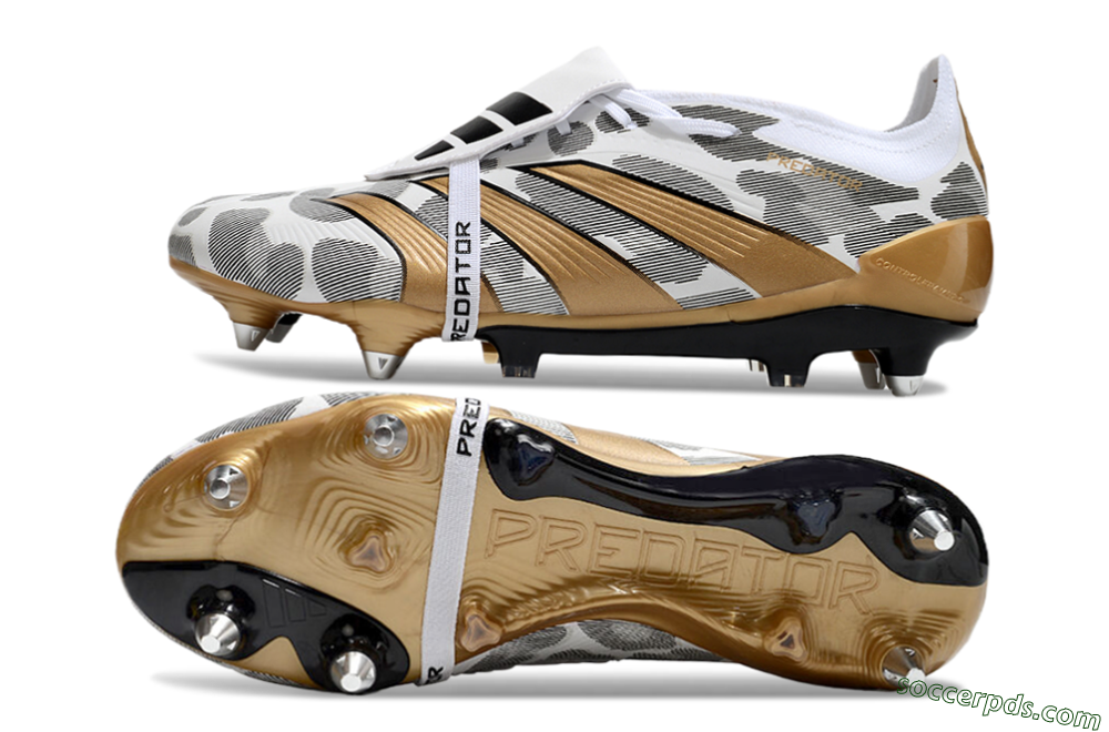 Adidas Predator Elite Foldover Tongue SG Low-Tops Football Boots - White/Black/Gold 0