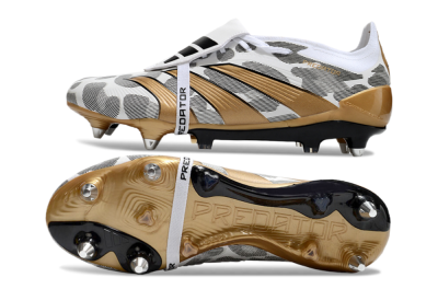 Adidas Predator Elite Foldover Tongue SG Low-Tops Football Boots - White/Black/Gold