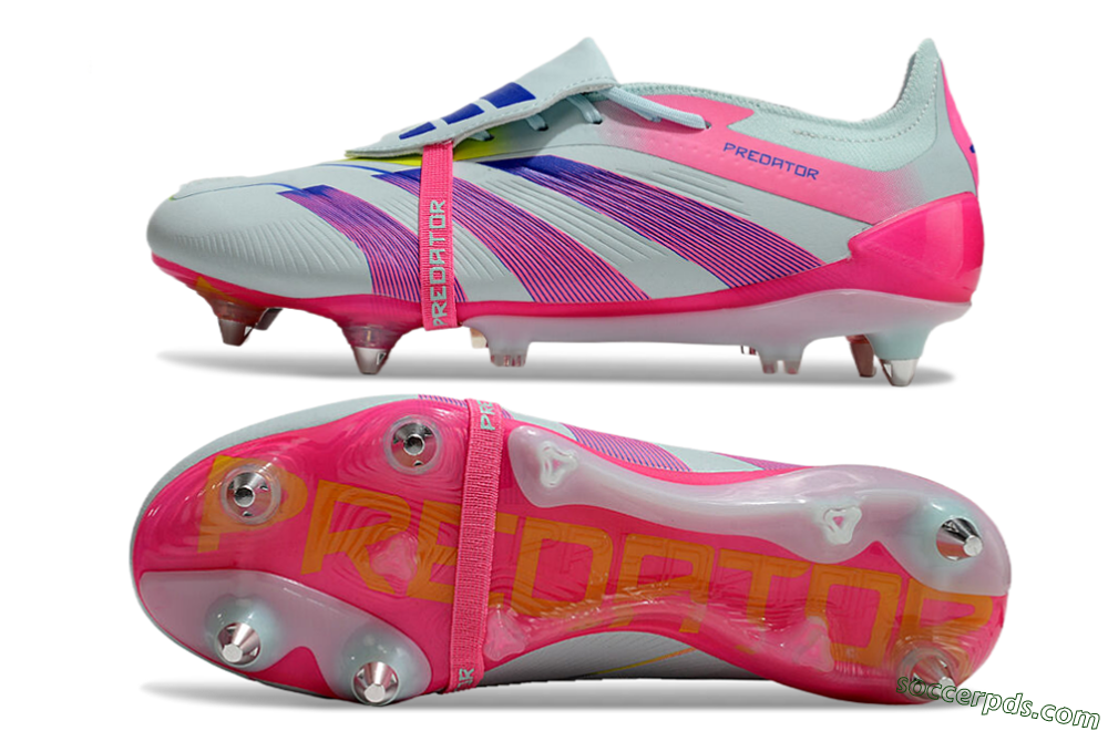 Adidas Predator Elite Foldover Tongue SG Low-Tops Football Boots - Jade/Blue/Pink 0