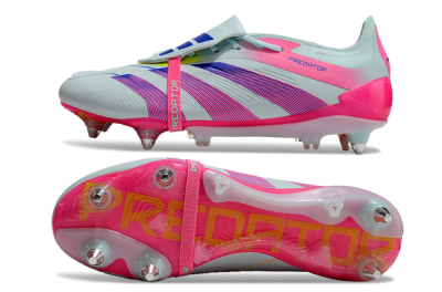 Adidas Predator Elite Foldover Tongue SG Low-Tops Football Boots - Jade/Blue/Pink