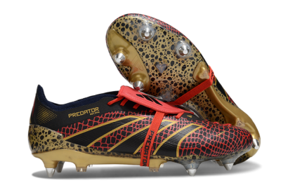 Adidas Predator 25 Elite Foldover Tongue SG Low-Tops Football Boots - Black/Red/Gold