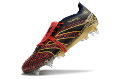 Adidas Predator 25 Elite Foldover Tongue SG Low-Tops Football Boots - Black/Red/Gold